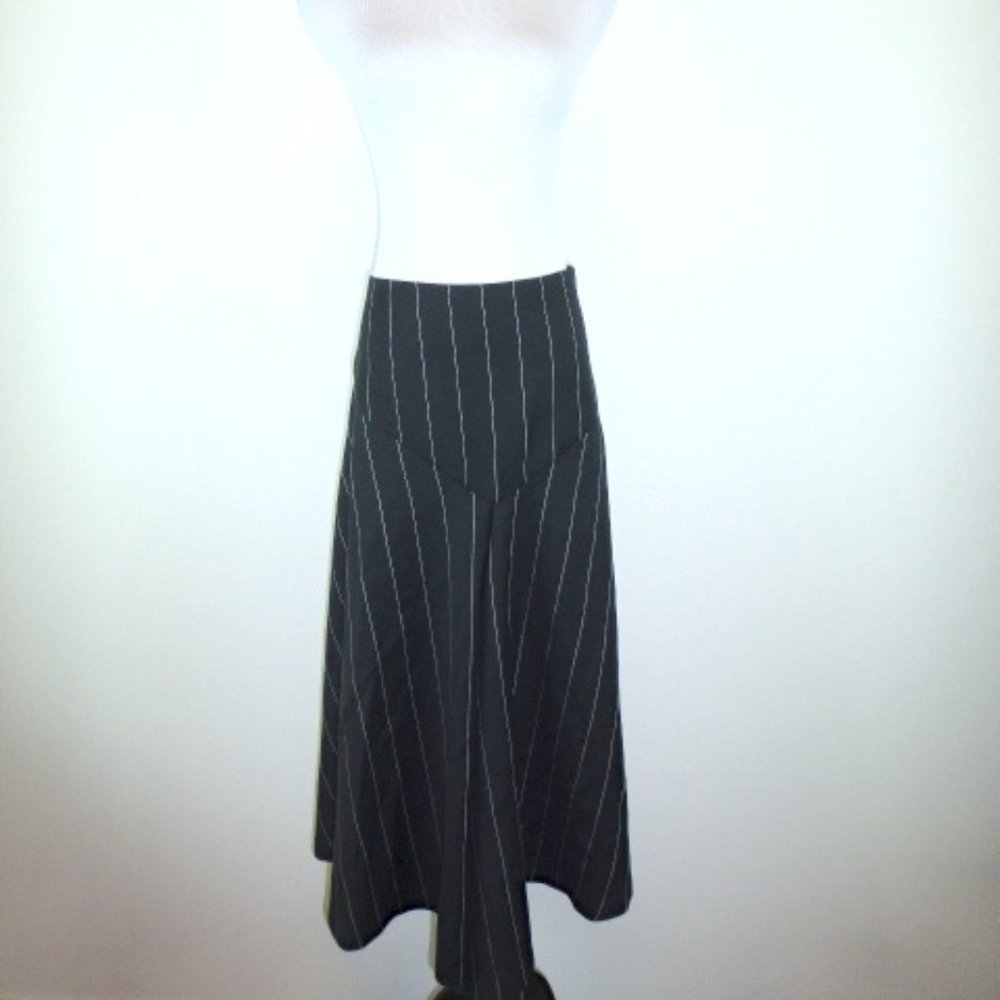 MICHELLE MASON Black PINSTRIPE midi skirt 4
